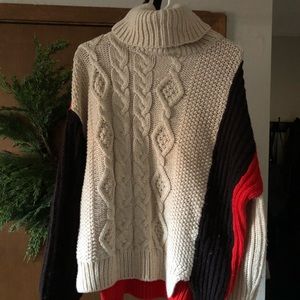 Zara Color Block Turtle Neck Sweater